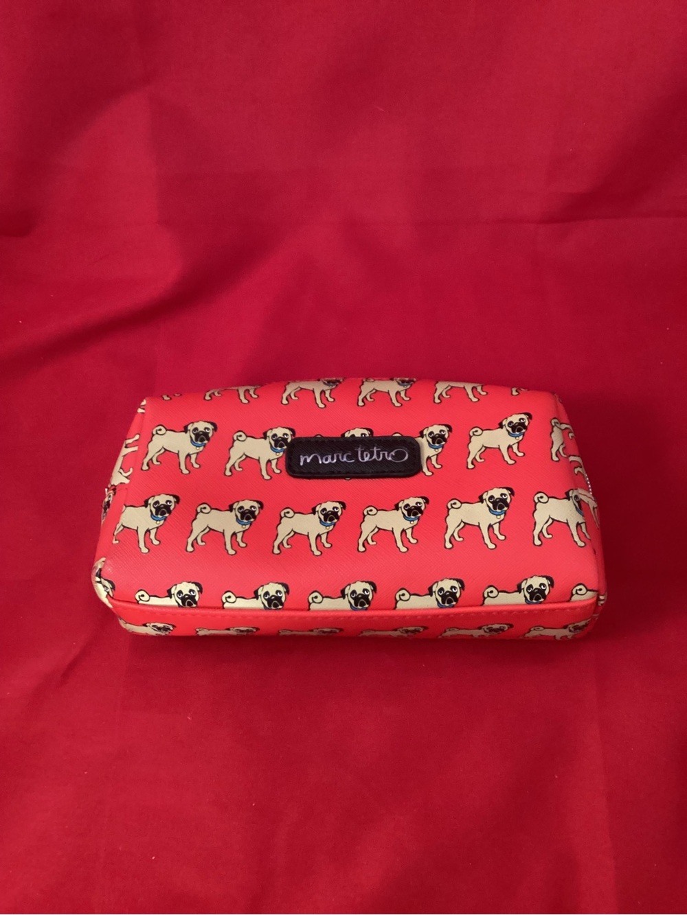 Marc Tetro Red Pug Print Dog Small Accessory Case